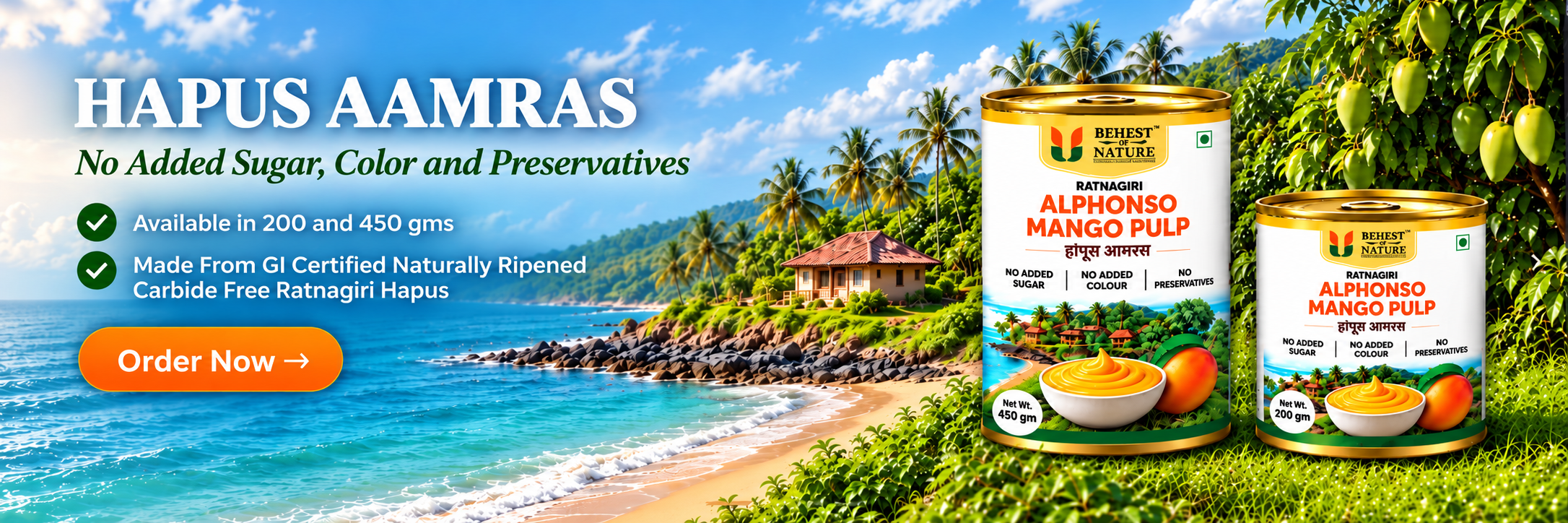 Ratnagiri Alphonso Mango Pulp Banner